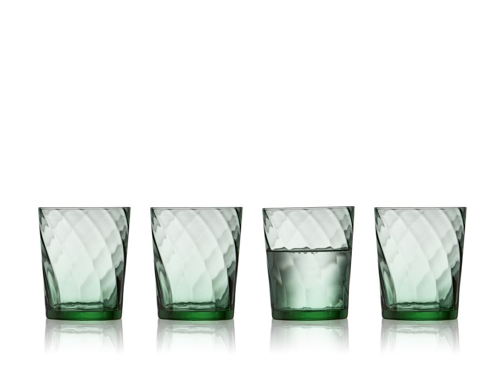 Lyngby Glas Vandglas 30 cl 4 stk i grøn, Vienna